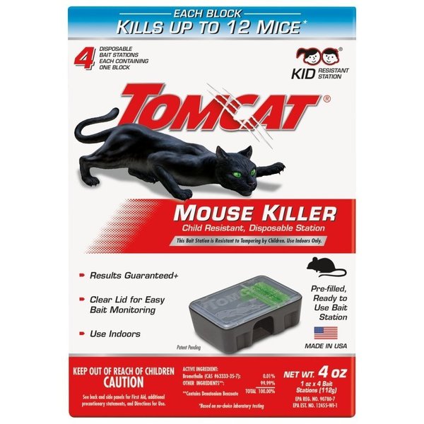 Tomcat Disposable Mouse Bait Station, 1 oz Bait, Emerald Green, 4PK 0371610